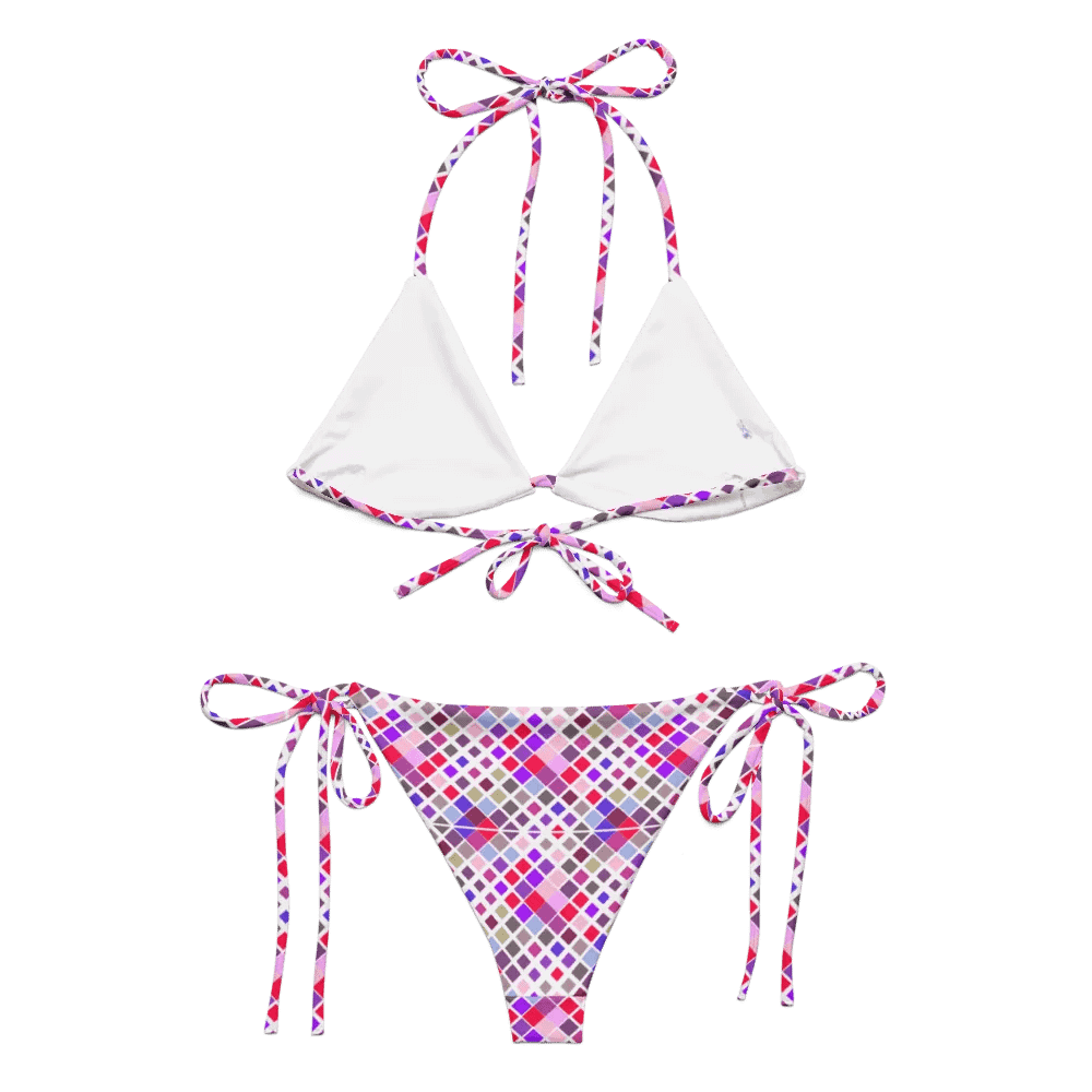 Colorful Square Pattern Design String Bikini - v1 product image (5)