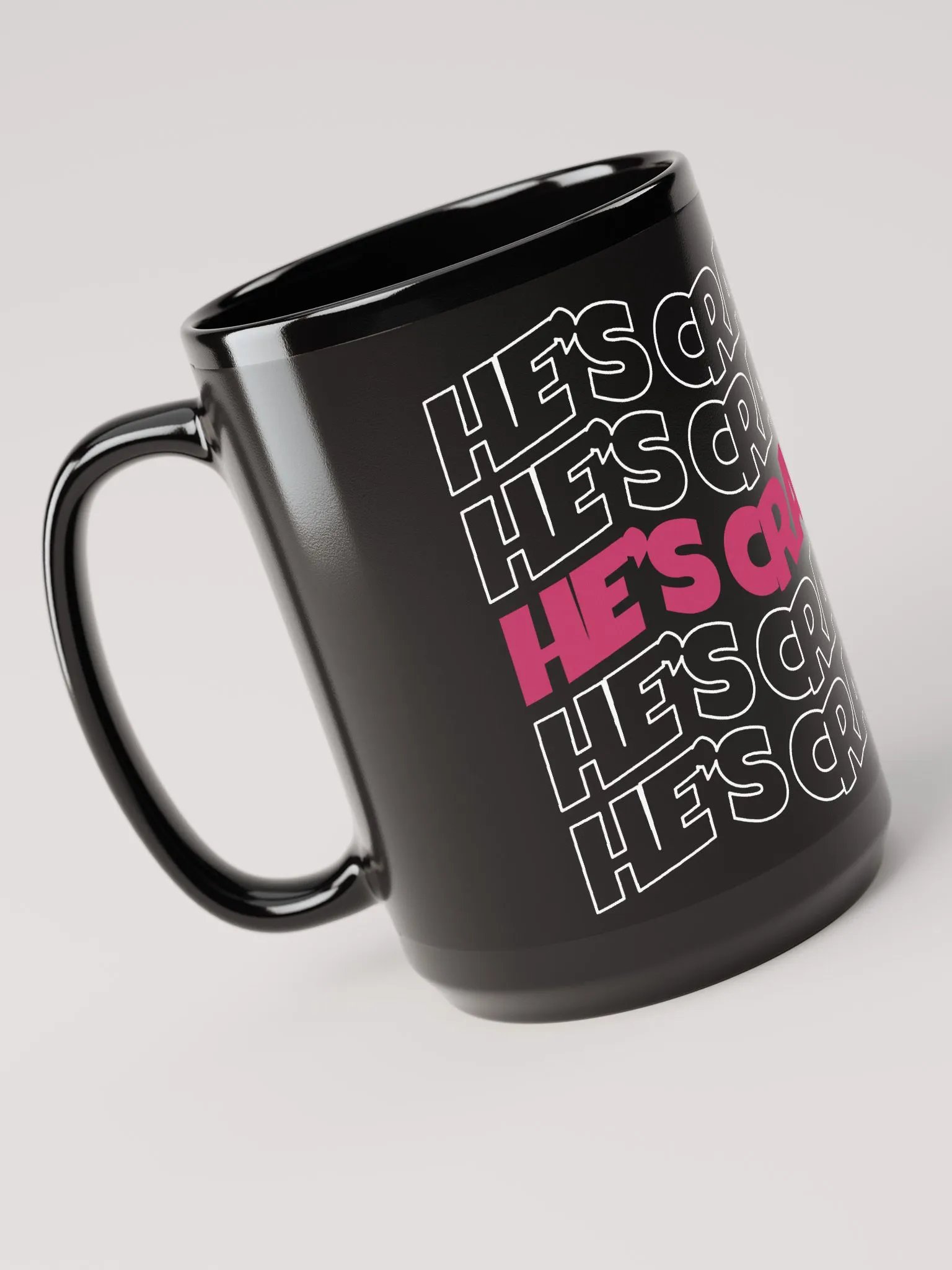 He's cray cray! Mug (pink/white) product image (3)