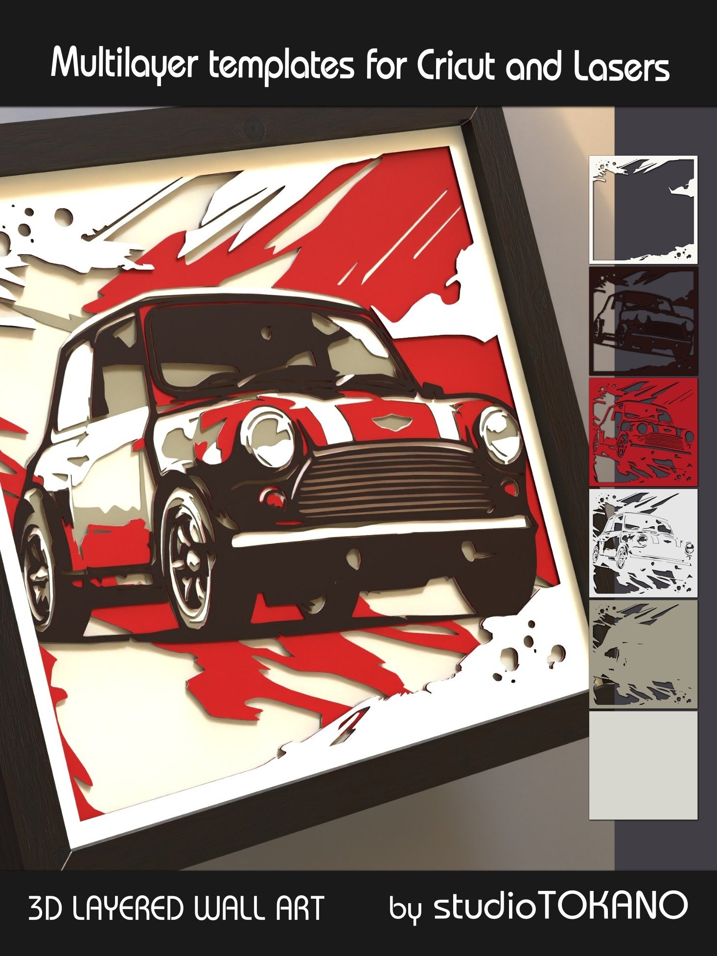 Mini Cooper 3D Layered Car SVG product image (7)