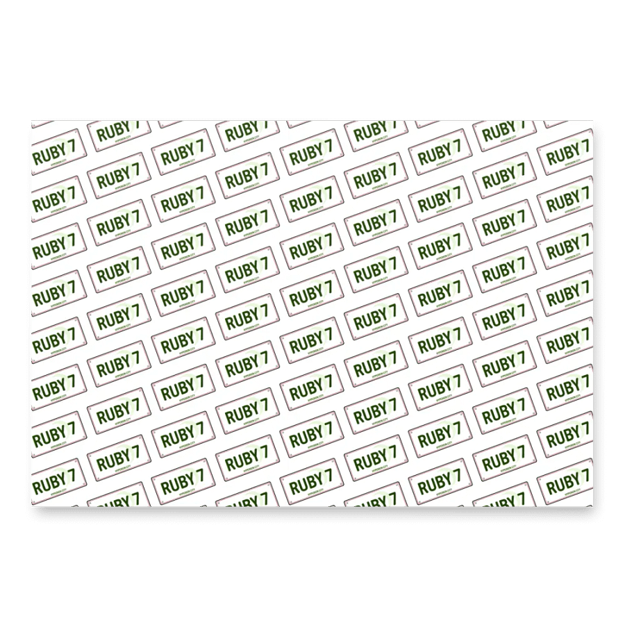 Ruby 7 License Plate Wrapping Paper product image (2)