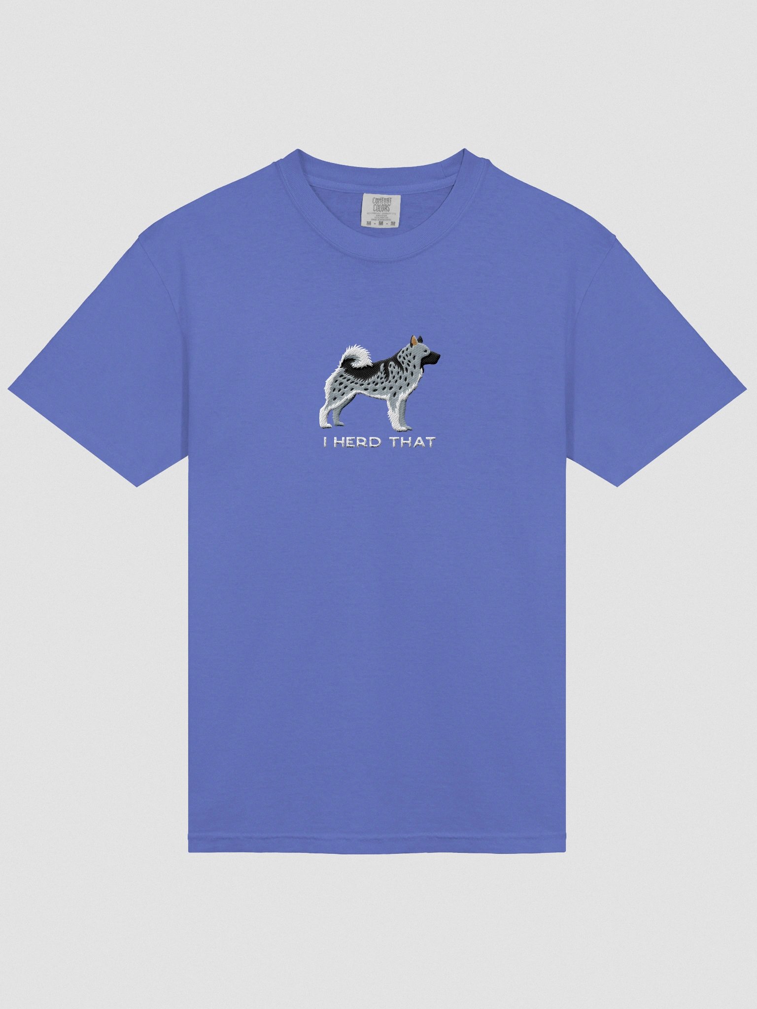 I Herd That T-Shirt(Embroidered) of a Norwegian Elkhound(Gray) product image (6)