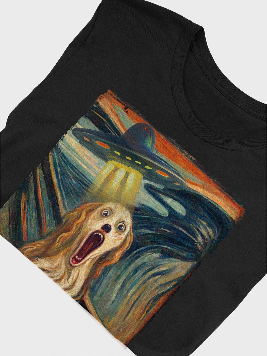 "The Scream" Dog UFO Graphic T-Shirt - Funny Art Parody Tee product image (2)