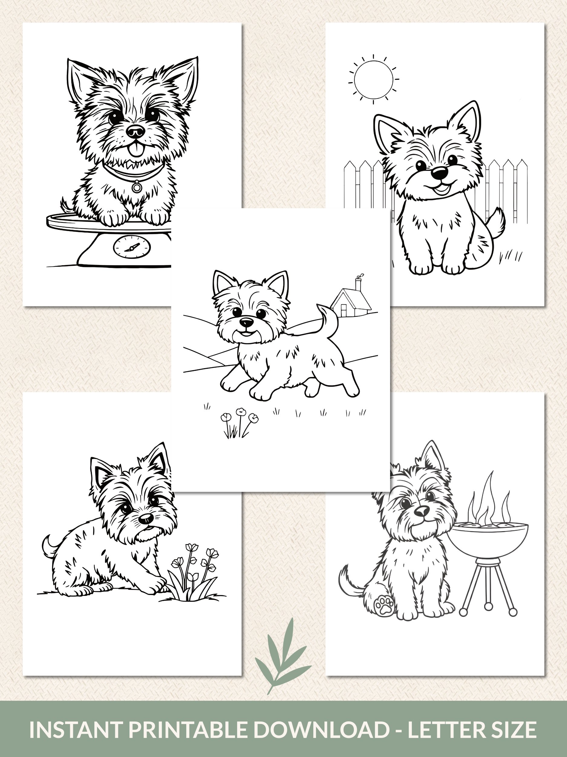Printable Cute Yorkie Dog Coloring Pages – 34 Fun & Easy Designs product image (4)
