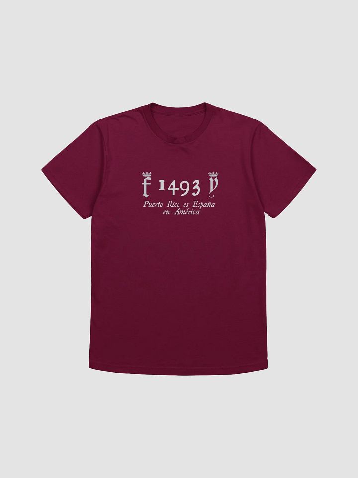 Camiseta manga corta borgoña - 1493 Puerto Rico es España en América product image (1)