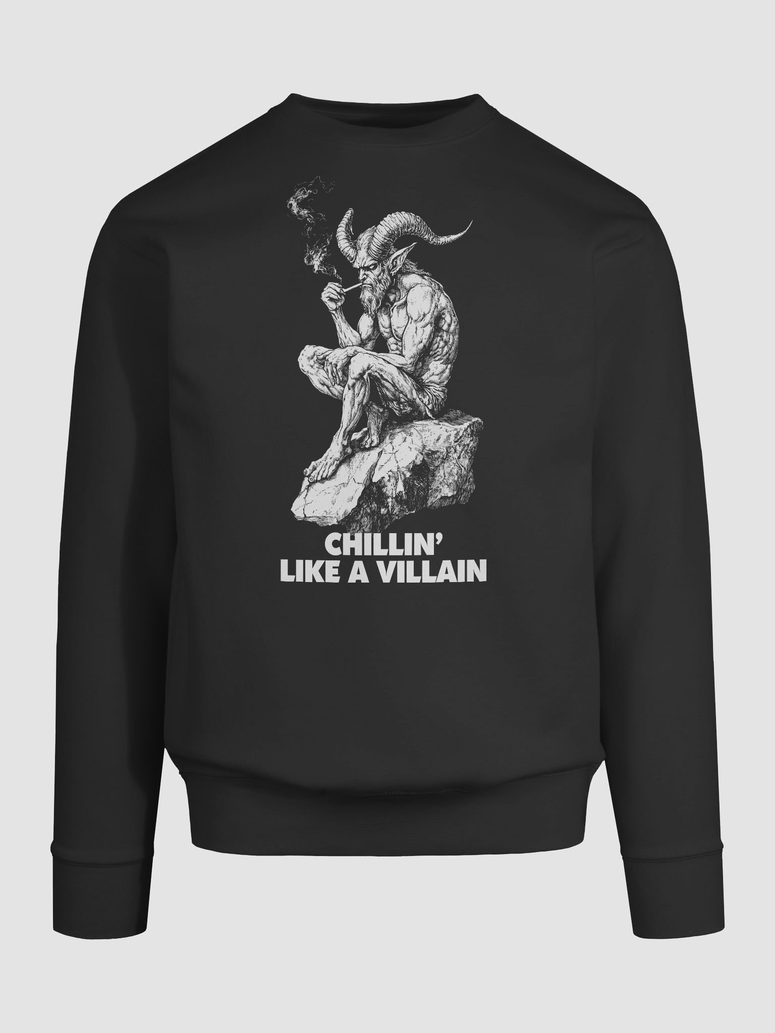 Chillin' Like A Villain - Smoking Devil Demon Satan sweatshirt product image (9)