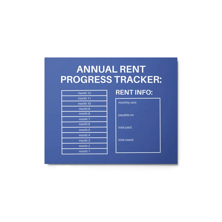 ANNUAL RENT TRACKER (white design 12) product image (1)