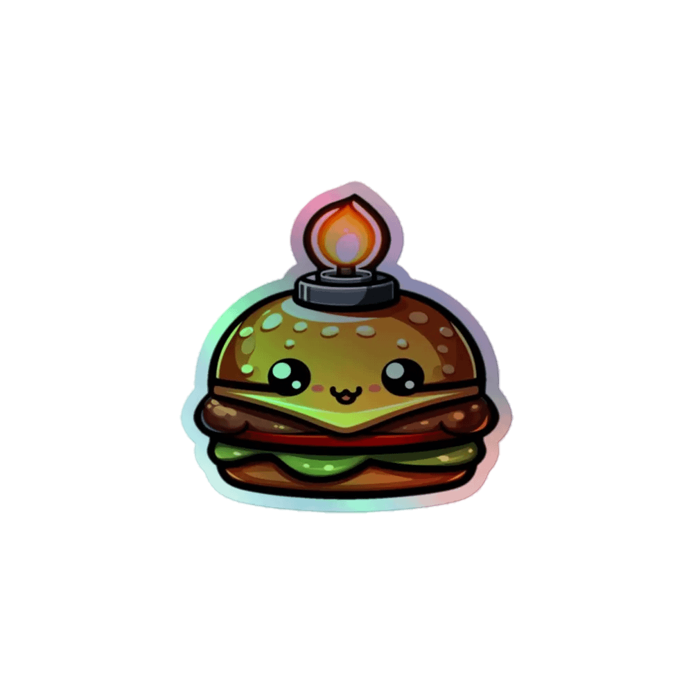 Gas Light Burger Holographic Sticker Sheet product image (1)
