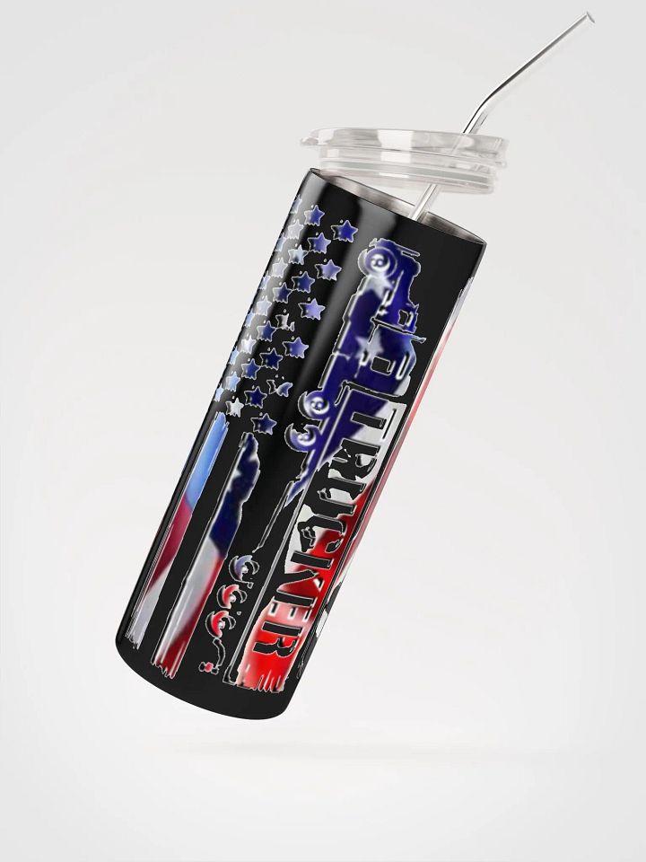 Patriotic Trucker Stainless Steel Tumbler product image (2)