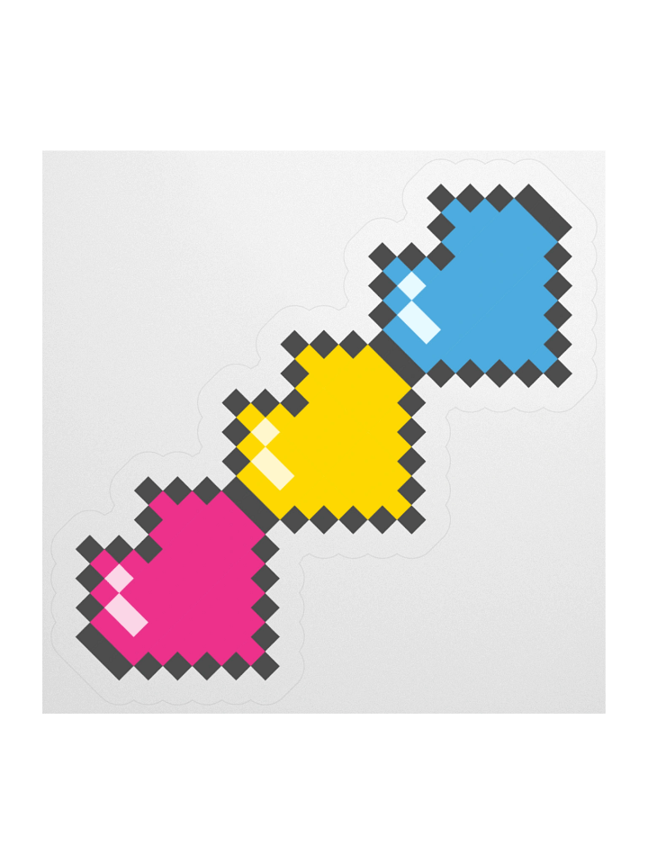 Pansexual Pixel Hearts Sticker product image (2)