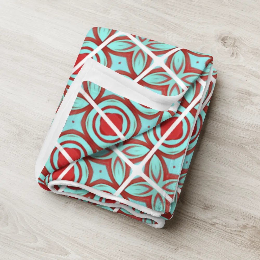 Blue & Red Diagonal Pattern Throw Blanket product image (8)