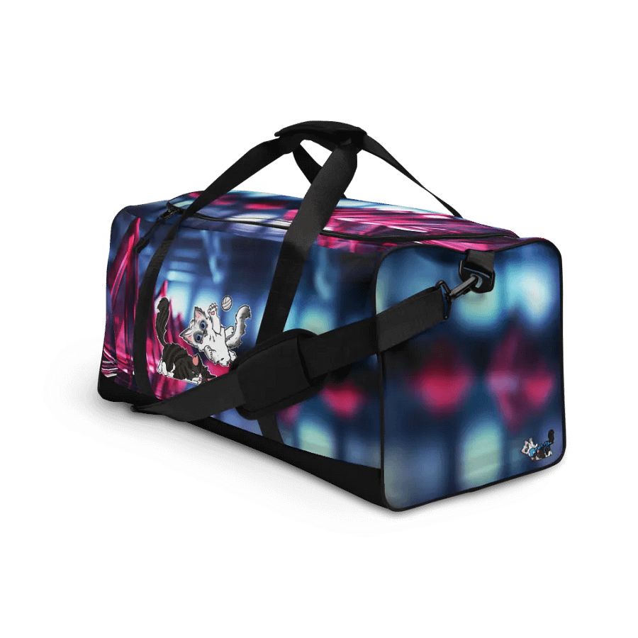 Blue/Pink All-Over Print Duffle Bag : Luigi & Ariel Logo product image (9)
