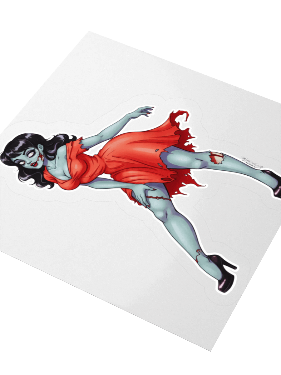 V1 Zombie Pinup Kiss Cut Stickers (Clear Edge) product image (3)