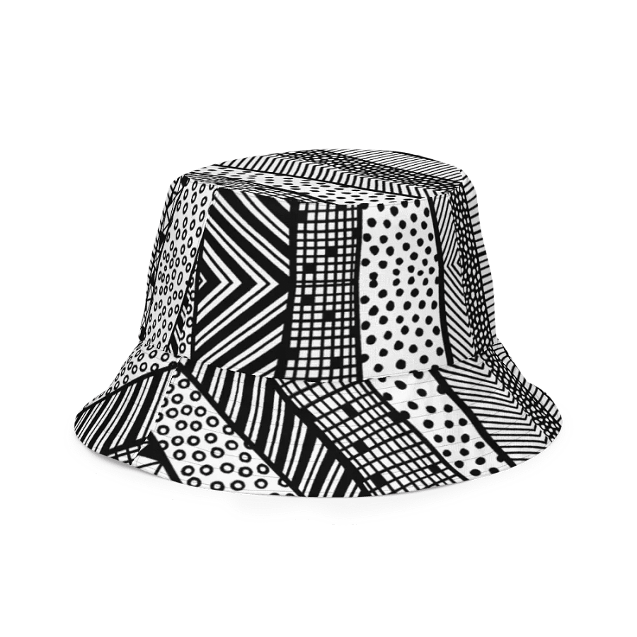 Modern pattern in black and white bucket hat product image (12)