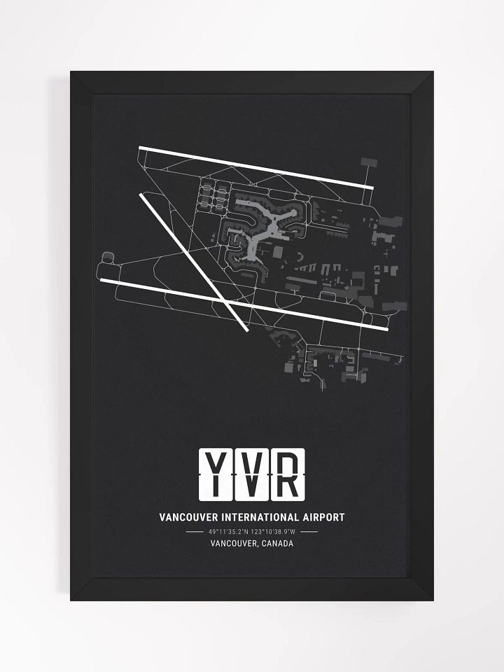 Framed Airport YVR Premium Map On Matt Paper product image (1)
