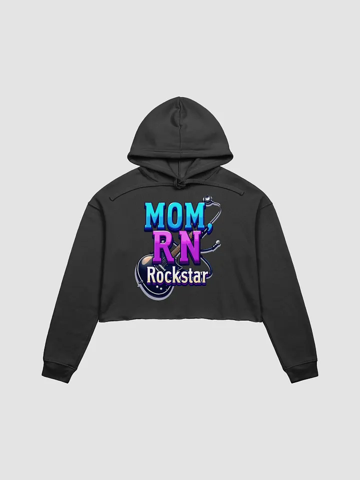 Rockstar, RN, mom, guitar Tribute Crop Hoodie product image (2)