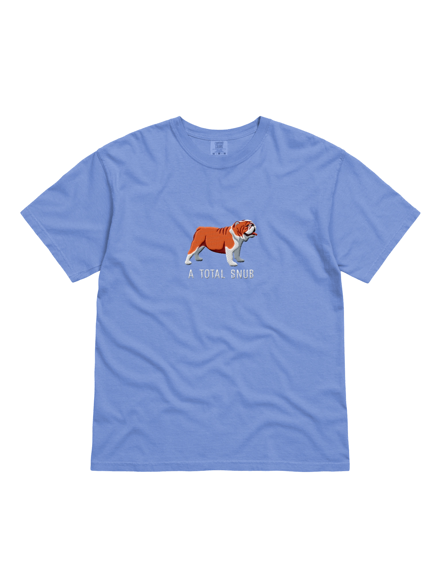 A Total Snub T-Shirt(Embroidered) of an English Bulldog(Red & White) product image (41)