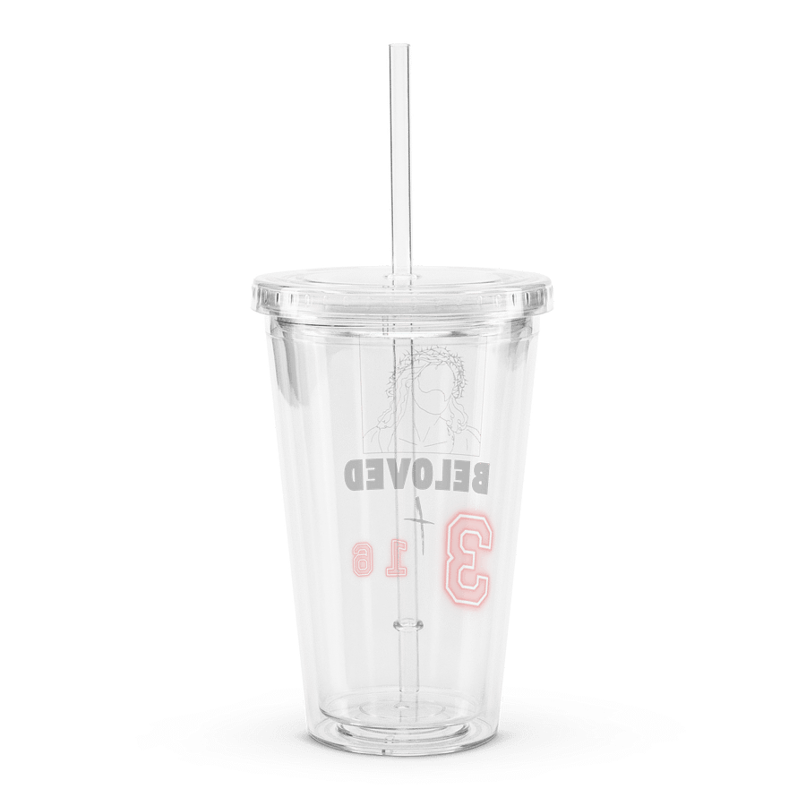 Beloved 3:16 Double Wall Clear Plastic Tumbler product image (2)