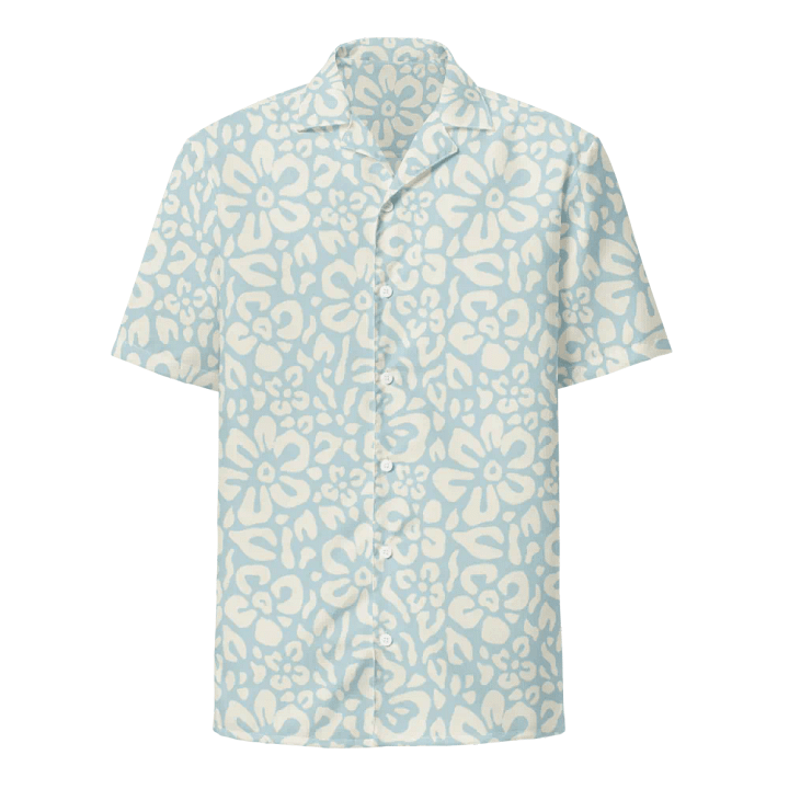 Soft Blue Floral Hawaiian Shirt product image (1)