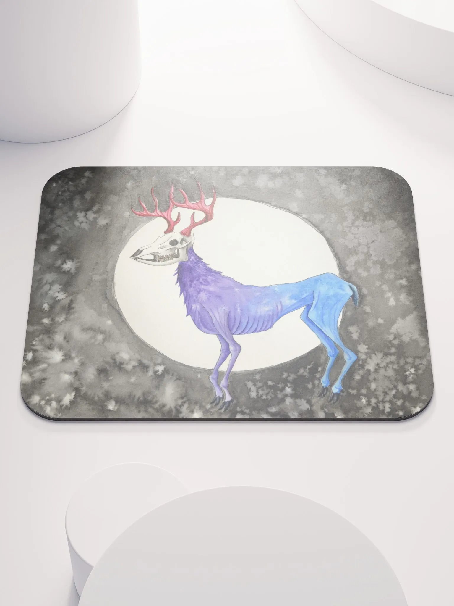 Skull deer mouse pad product image (1)