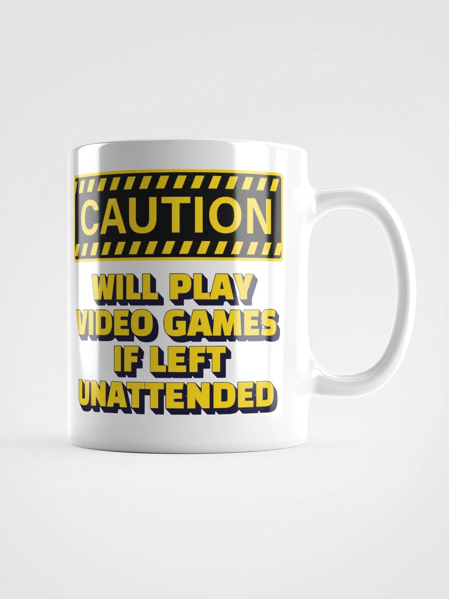 Caution - Will Play Video Games If Left Unattended White Mug product image (3)