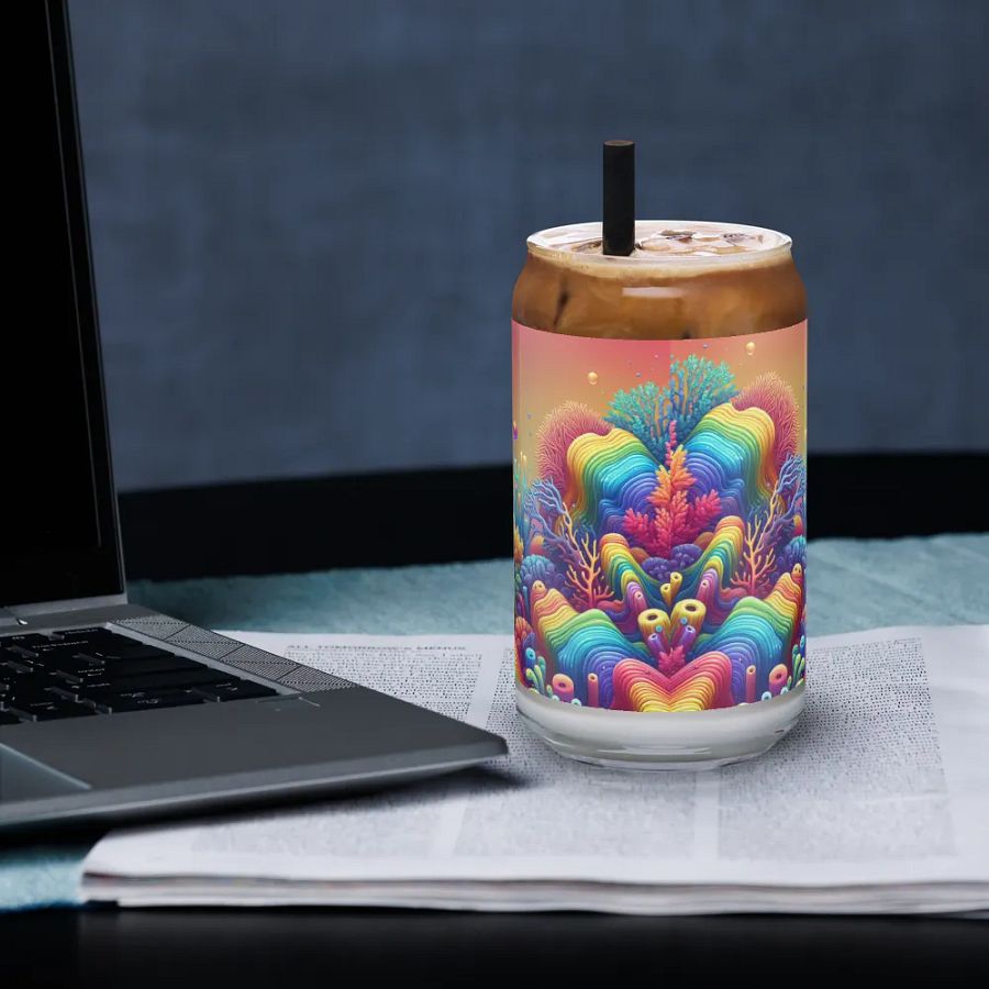 Beautiful & Vivid Rainbow Coral Ocean Themed Glass product image (3)
