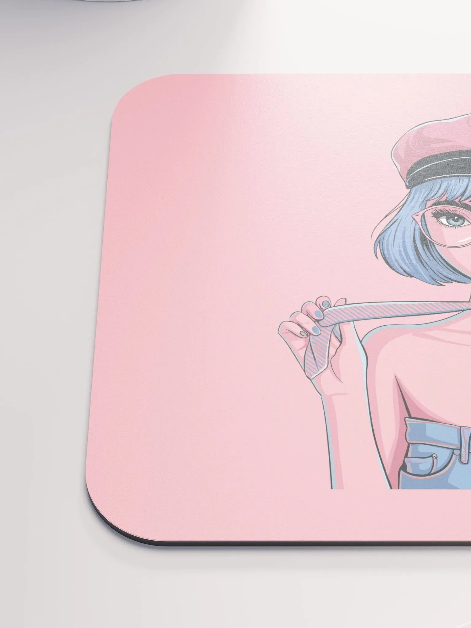 Chic Blue Hair Mouse Pad product image (6)