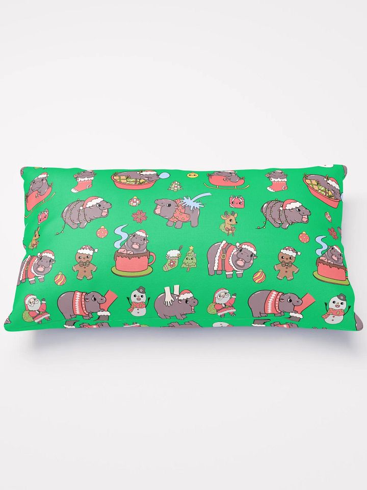 MOODENG'S GREEN CHRISTMAS PILLOW! product image (2)