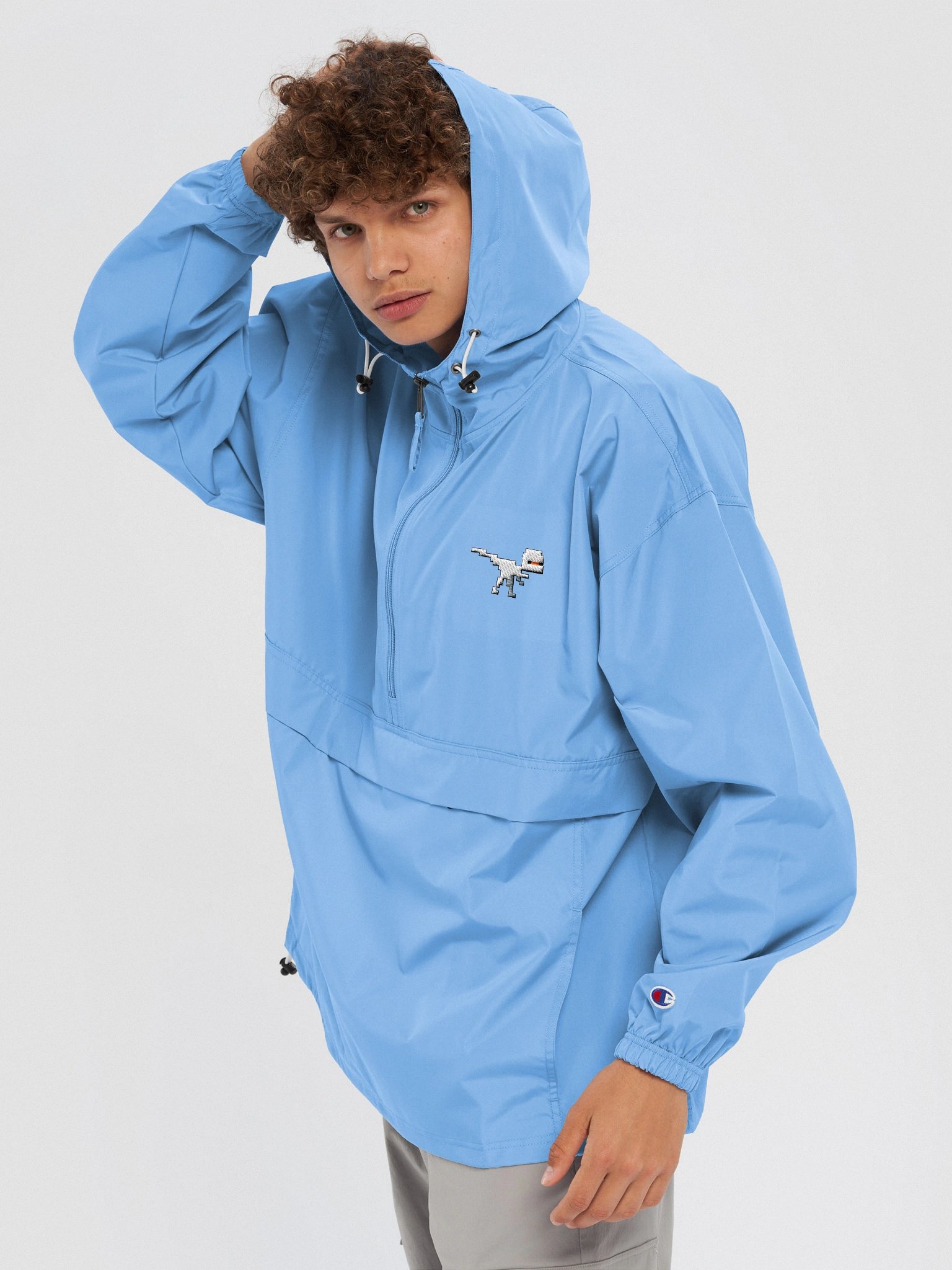 Pixelated Dino Windbreaker product image (35)
