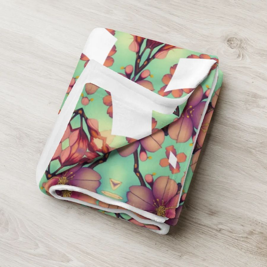 Elegant Diamond & Floral Throw Blanket product image (8)