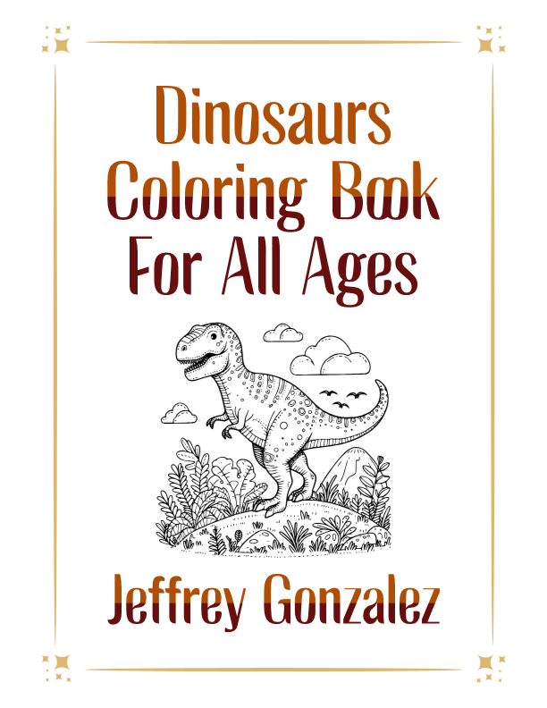 Dinosaurs: Coloring Book For All Ages - Printable E-Book PDF product image (1)
