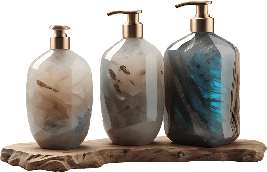 Celestial Grace – Trio of Geode Soap Dispensers PNG product image (1)