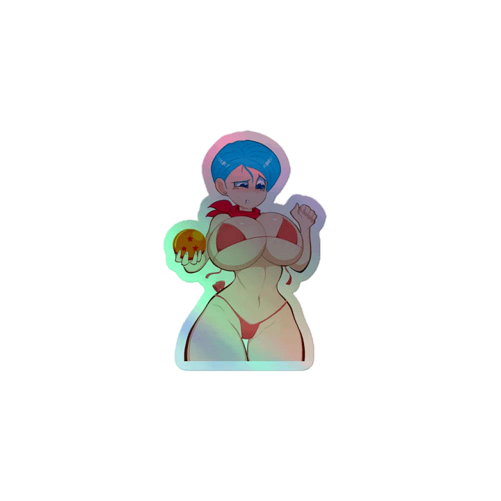 Blue Haired Scientist Sticker Holographic product image (1)