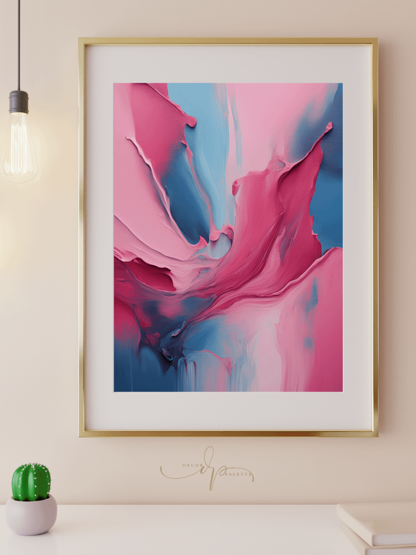 Pink Blue TEXTURED ABSTRACT Painting Printable Wall Art product image (1)