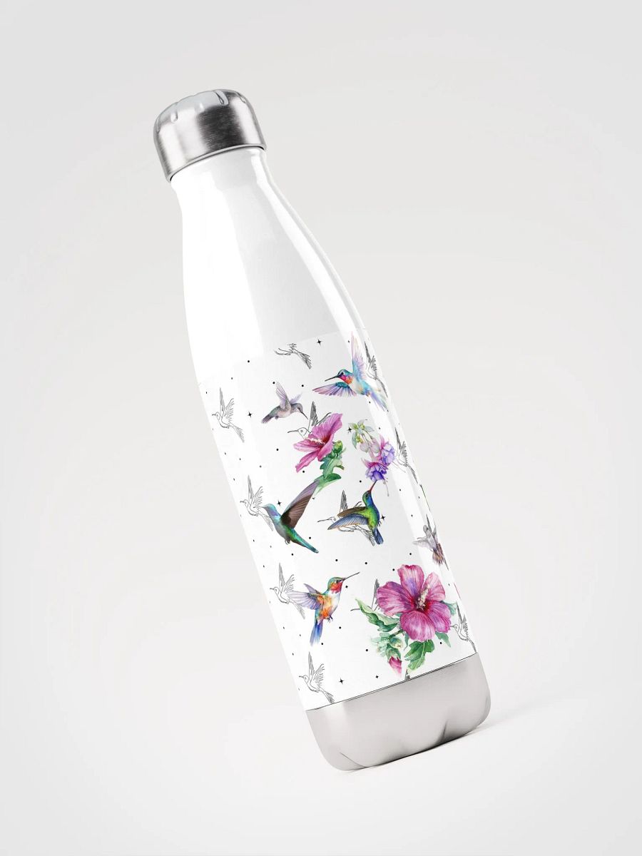 Whimsical Hummingbird and Flower Stainless Steel Water Bottle product image (3)
