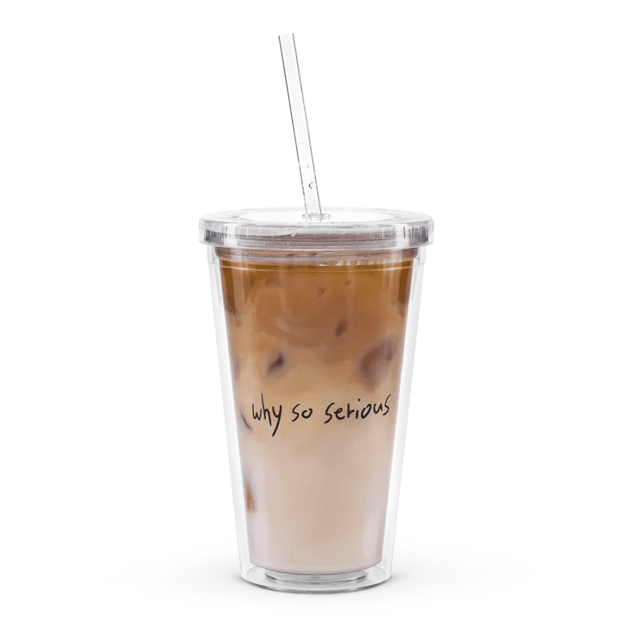 "why so serious" Double Wall Clear Plastic Tumbler product image (8)