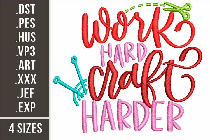 Work Hard, Craft Harder | Embroidery Design | Embroidery Files product image (1)