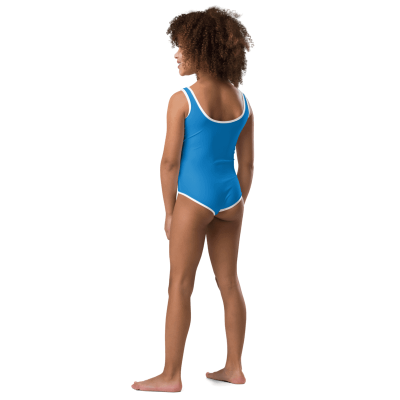 Good Swimmer Pink on Blue Kids Swimsuit product image (4)
