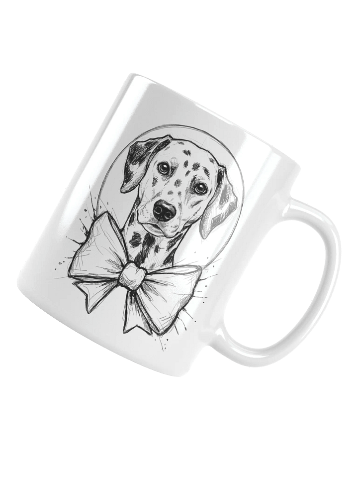 Dalmatian With A Bow Sketch-y Art Chic Small Ceramic Mug product image (1)