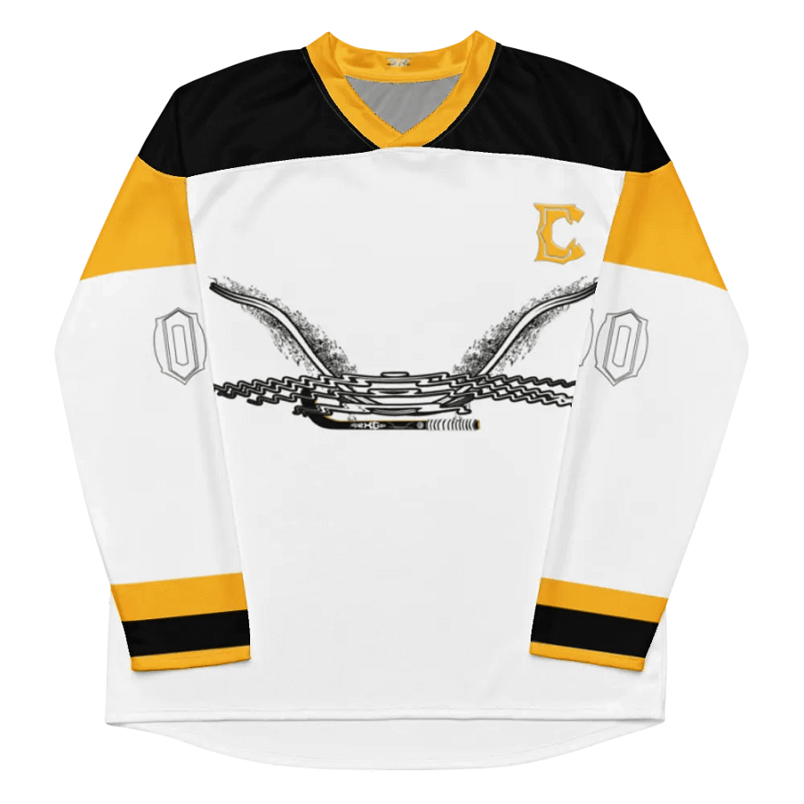 Recycled Hockey Fan Jersey - White - White HApex Gear White Logo product image (7)