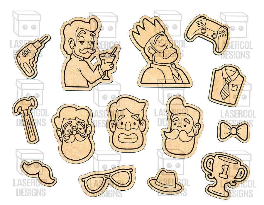 Father's Day Paint Kit DIY Cut Outs Set 2 - Laser Cut Files product image (4)