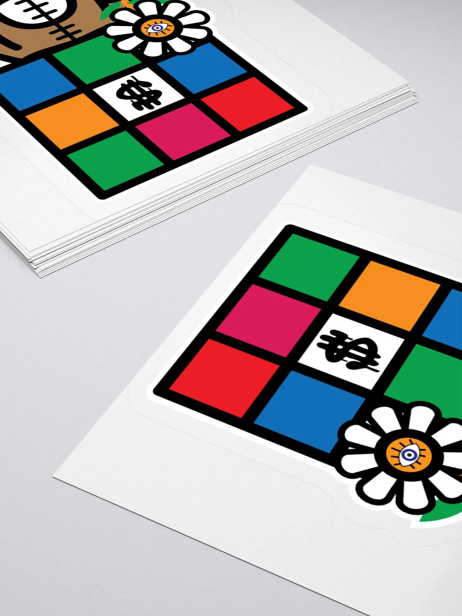 Cube Head Waterproof Kiss-Cut Sticker product image (12)