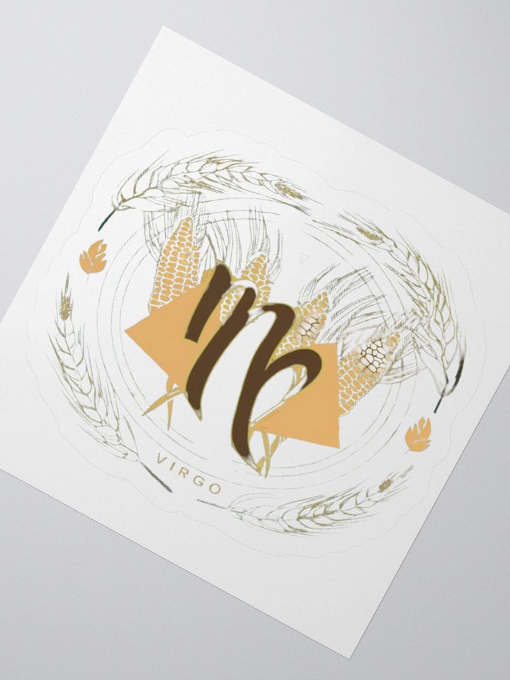 Virgo Zodiac Sticker - Maiden with Wheat & Floral - Durable Vinyl product image (6)