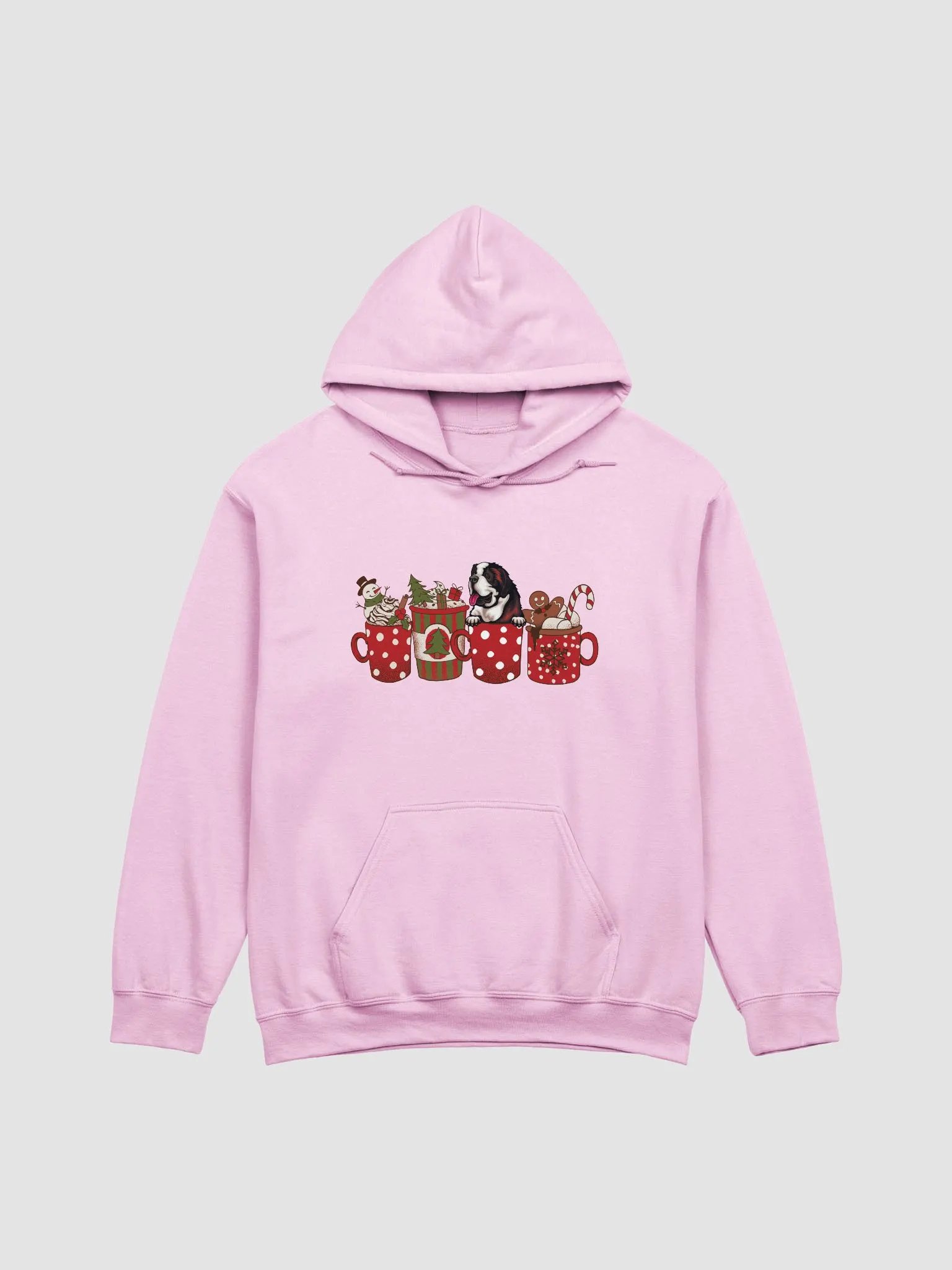 Cute Saint Bernard in a Christmas Cup Hooded Sweatshirt | Funny Christmas Pup in a Cup product image (9)