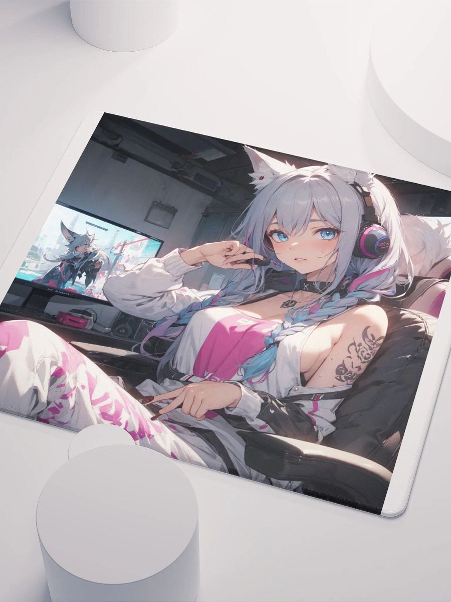 Cybernetic Gamer Girl Mouse Pad product image (3)