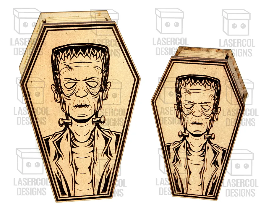 Halloween Coffin Boxes Bundle (Set 1-2-3-4) - (2 Sizes) - Laser Cut Files product image (10)