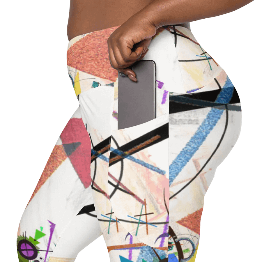 Abstract Lithographic Pattern Design Leggings with pockets - V2 product image (12)