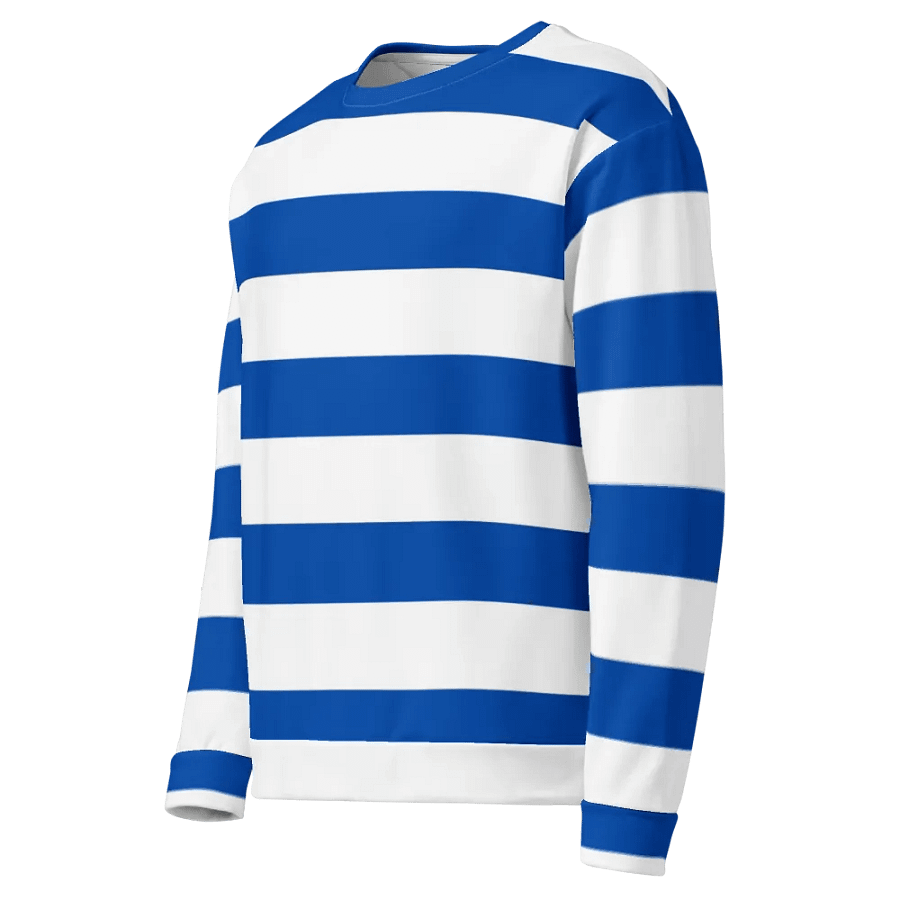 Cobalt Blue and White Striped Sweatshirt product image (5)