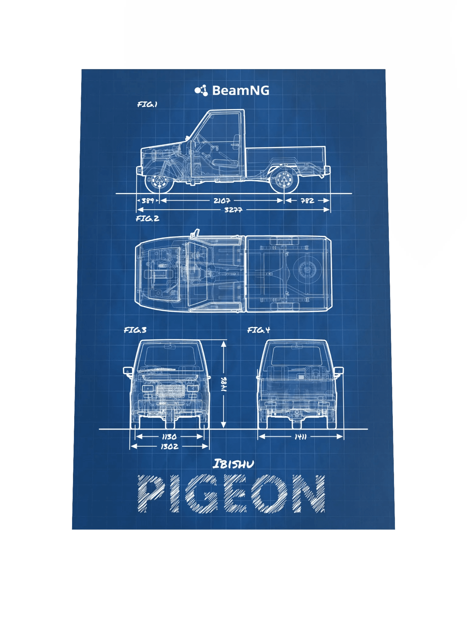 Ibishu Pigeon Blueprint Poster product image (1)