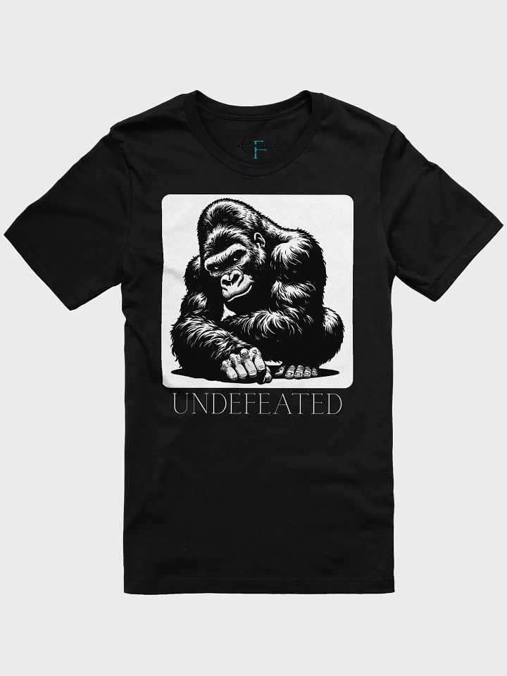 Leaning Gorilla "UNDEFEATED" Black & White Tee | Bella + Canvas 3001 Unisex Shirt product image (5)