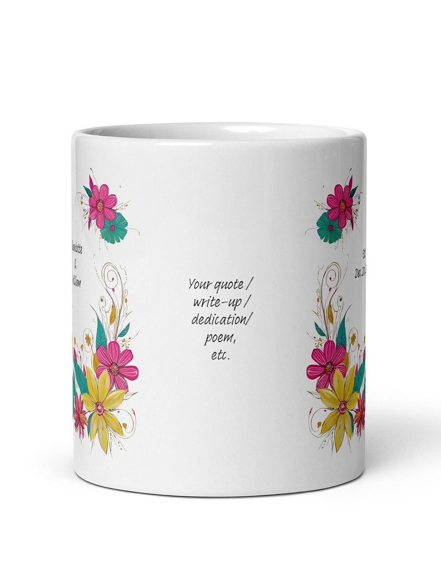 Artsy Boho Flowers White Glossy Mug for Anniversaries, Baby Showers, Engagements product image (3)